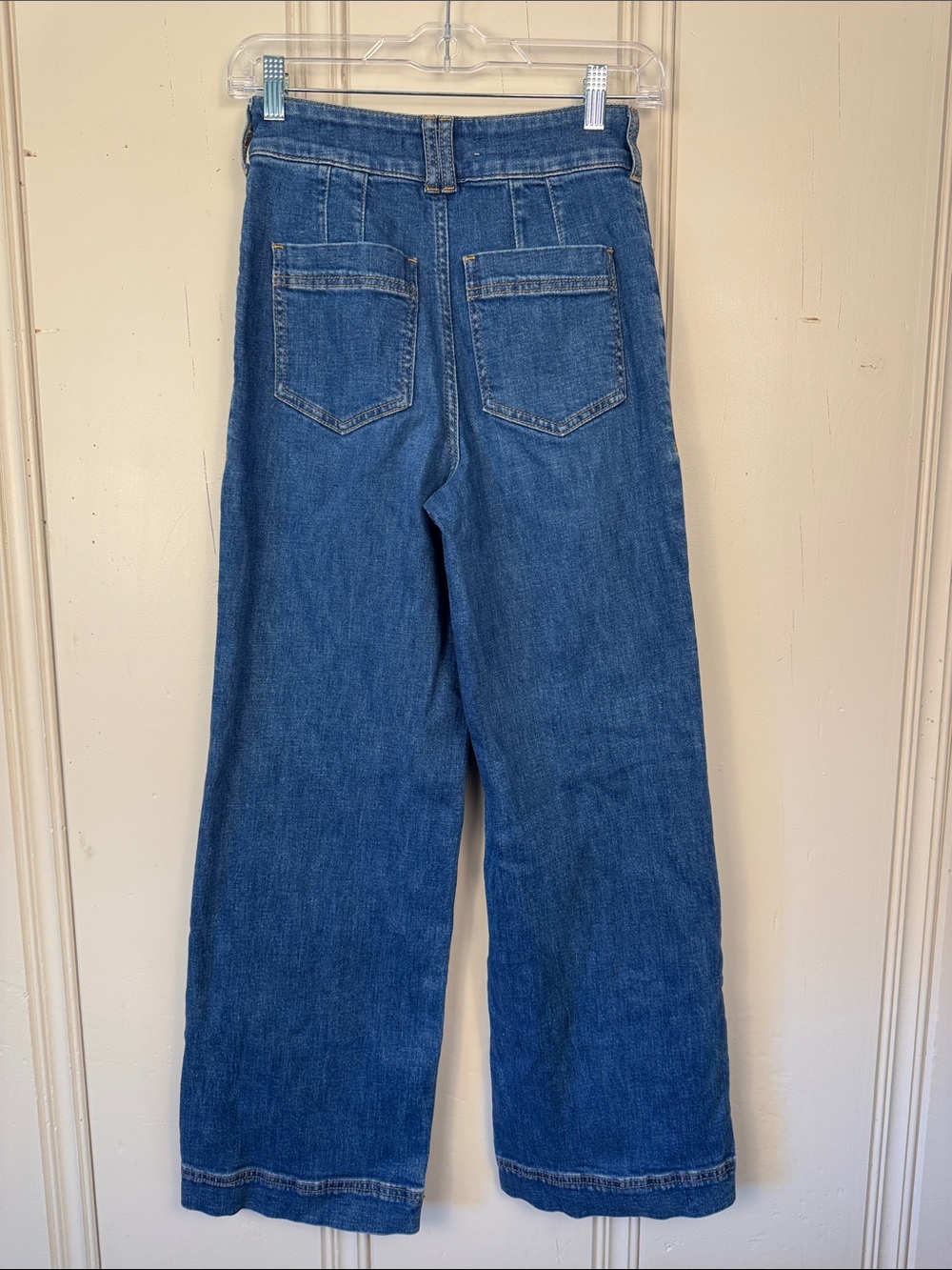 Pilcro High Rise Wide Leg Jeans Womens 24 Patch Pocket Medium Wash Denim - Picture 5 of 5